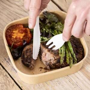 Fiesta Compostable Paper Forks 155mm (Pack of 100)