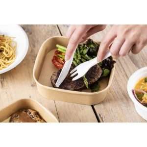 Fiesta Compostable Paper Forks 155mm (Pack of 100)