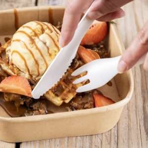 Fiesta Compostable Paper Forks 155mm (Pack of 100)