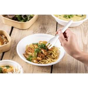 Fiesta Compostable Paper Forks 155mm (Pack of 100)