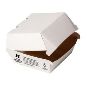 Notpla Clamshell Burger Boxes – White (Pack of 200)