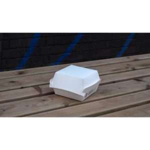 Notpla Clamshell Burger Boxes – White (Pack of 200)