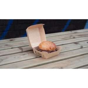 Notpla Clamshell Burger Boxes – Kraft (Pack of 200)