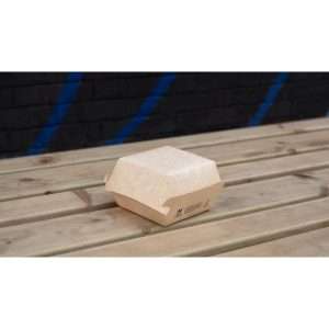 Notpla Clamshell Burger Boxes – Kraft (Pack of 200)