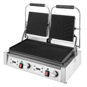 Buffalo Double Contact Grill Ribbed Plates