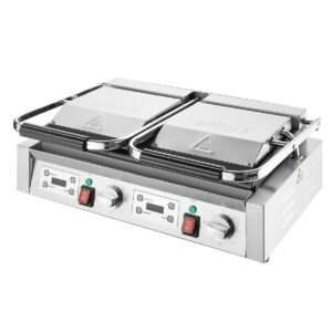 Buffalo Double Contact Grill Flat Base Ribbed Top Plate