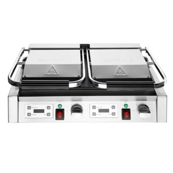 Buffalo Double Contact Grill Flat Base Ribbed Top Plate