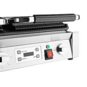 Buffalo Double Contact Grill Flat Base Ribbed Top Plate