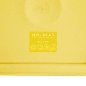 Hygiplas Square Food Storage Container Lid Yellow Medium