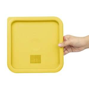 Hygiplas Square Food Storage Container Lid Yellow Medium