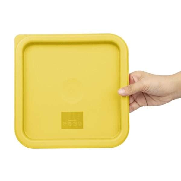 Hygiplas Square Food Storage Container Lid Yellow Medium