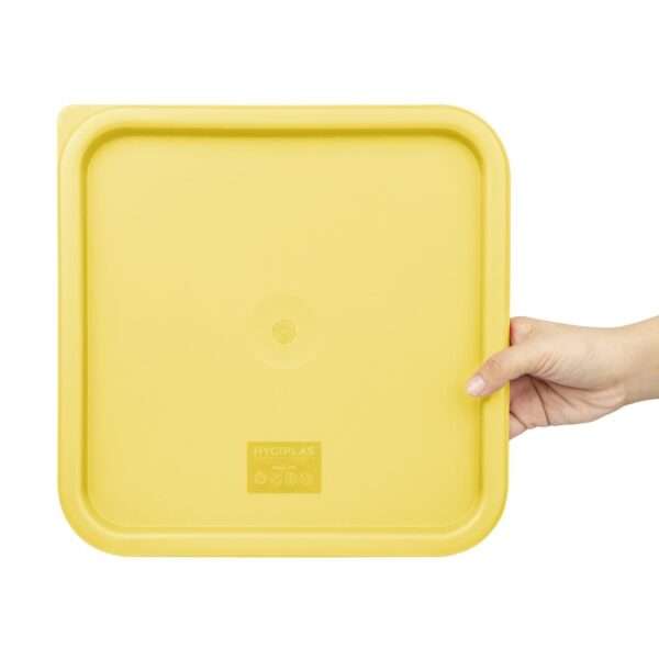 Hygiplas Square Food Storage Container Lid Yellow Large