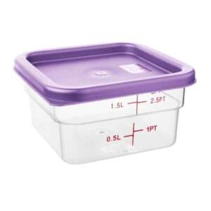 Hygiplas Square Food Storage Container Lid Purple Small