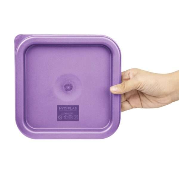 Hygiplas Square Food Storage Container Lid Purple Small