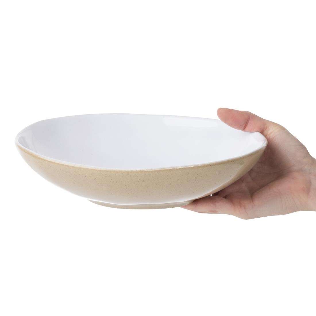hs334_npi24-7438 Olympia Raw Recycled Clay Natural Coupe Bowls 230mm (Pack of 6)