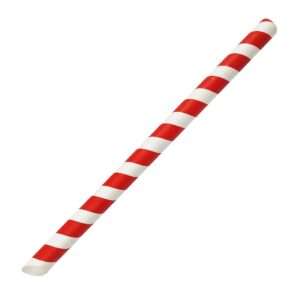 Fiesta Compostable Bubble Tea Straw Red & White 12x210mm (Pack of 150)