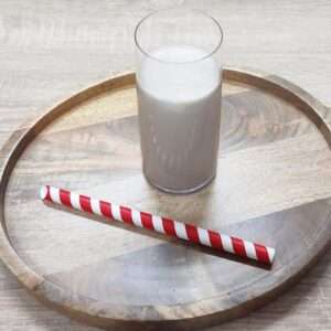 Fiesta Compostable Bubble Tea Straw Red & White 12x210mm (Pack of 150)