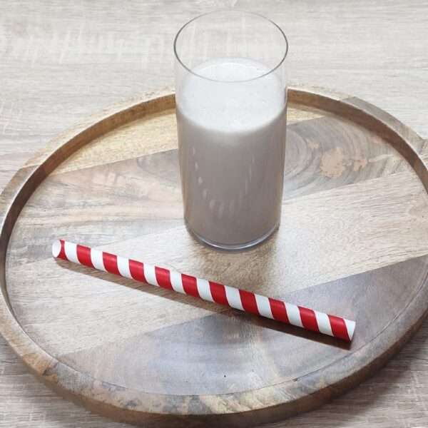 Fiesta Compostable Bubble Tea Straw Red & White 12x210mm (Pack of 150)