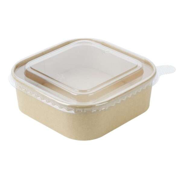 Fiesta Recyclable PET lid for Square Container Bases (Pack of 300)