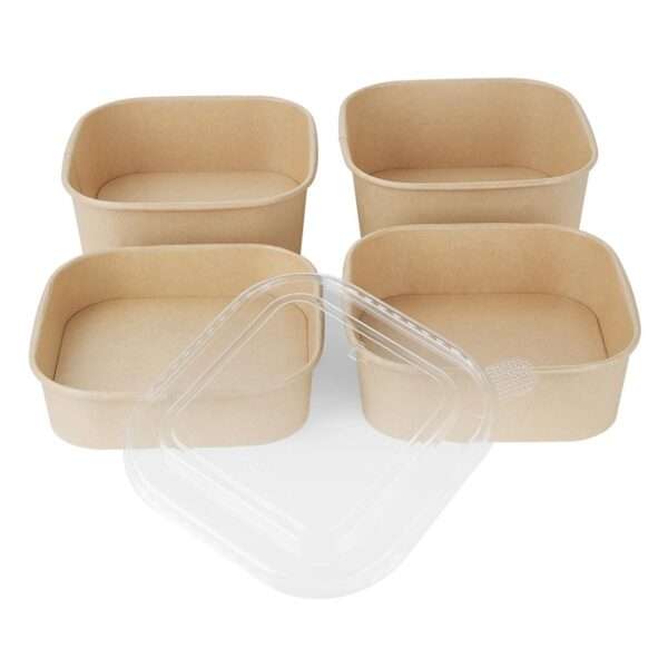 Fiesta Recyclable PET lid for Square Container Bases (Pack of 300)