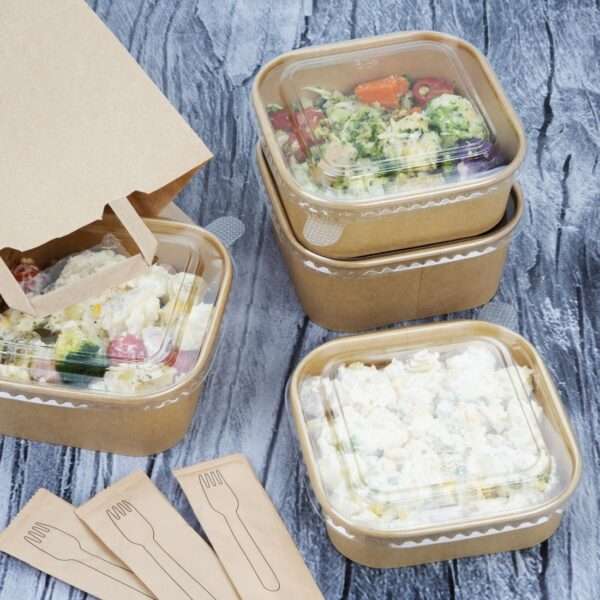 Fiesta Recyclable PET lid for Square Container Bases (Pack of 300)