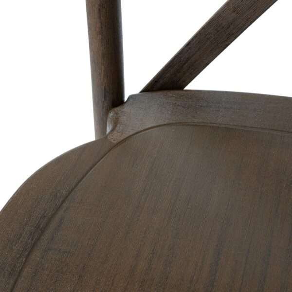 Bolero Manhattan Cross-Back Resin Chairs Dark Wood Effect (4 Pack)