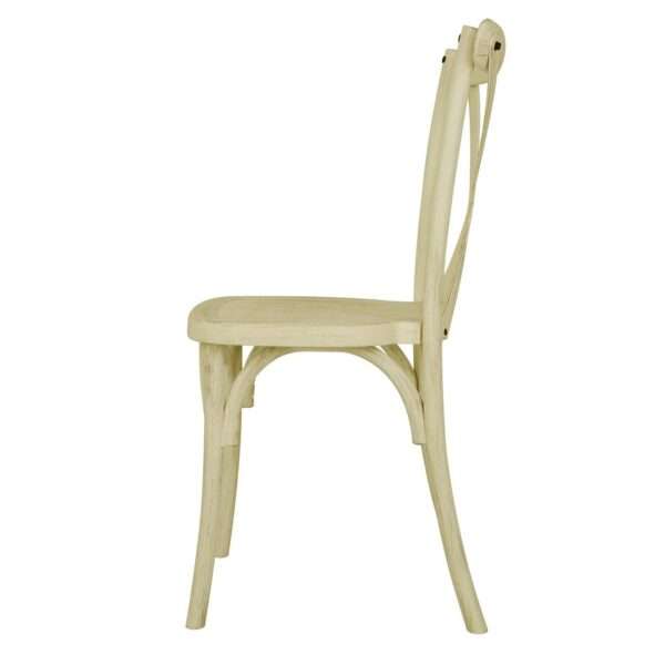 Bolero Manhattan Cross-Back Resin Chairs Natural (4 Pack)