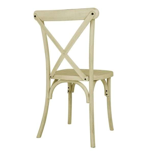 Bolero Manhattan Cross-Back Resin Chairs Natural (4 Pack)