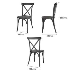 Bolero Manhattan Cross-Back Resin Chairs Black (4 Pack)
