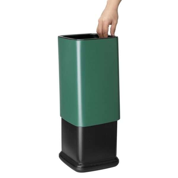 Bolero Square Waste Bin Green 10Ltr
