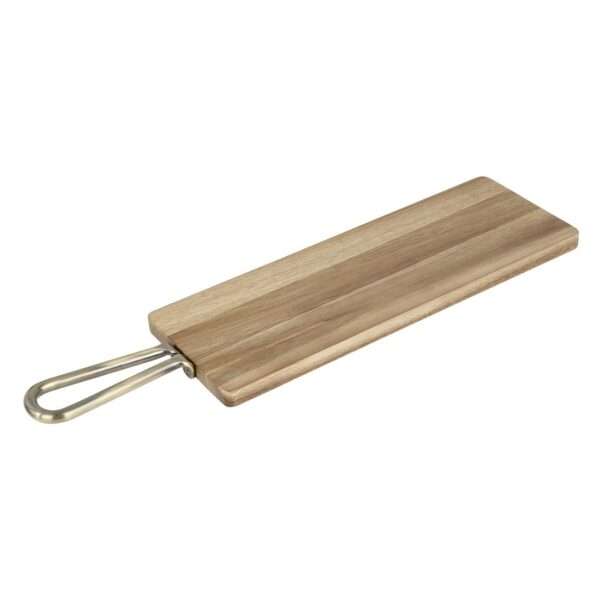 Olympia Rectangular Paddle Board Acacia Wood With Metal Handle 575x152mm