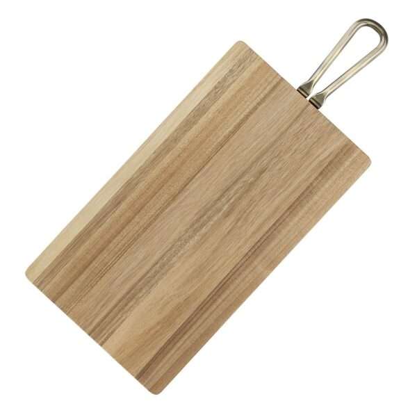 Olympia Rectangular Paddle Board Acacia Wood with Metal Handles 615x260x20mm