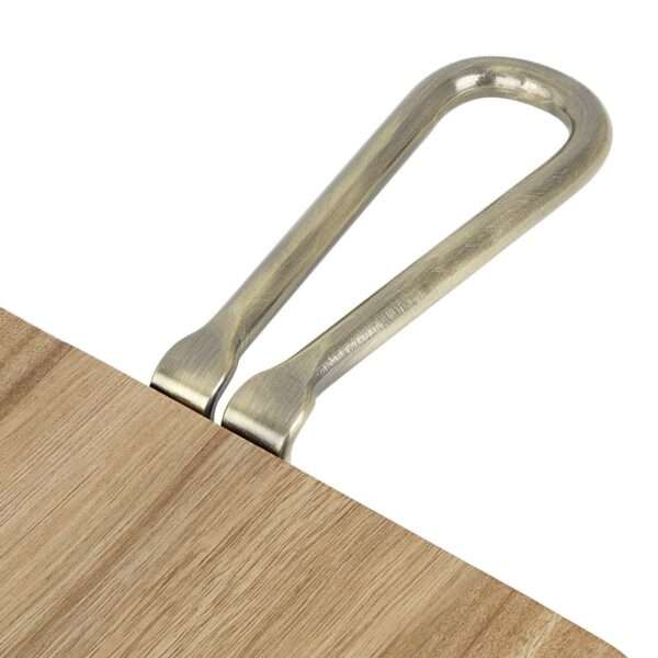 Olympia Rectangular Paddle Board Acacia Wood with Metal Handles 615x260x20mm
