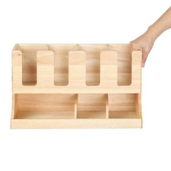 Olympia Cup and Condiment Station Hevea Wood 450x120x240mm