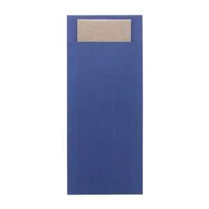Europochette Classic Size Marine Blue Cutlery Pouch with Kraft 2ply Napkin (500 pack)