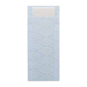 Europochette Classic Size Coastal Cutlery Pouch with White 2ply Napkin (500 pack)