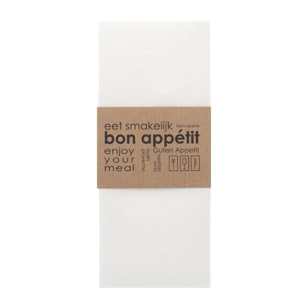 Europochette Kangaroo Fold Airlaid Napkins with Paper Sleeve (50 pack)