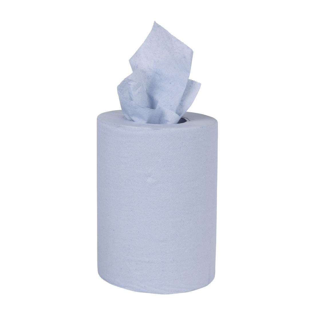 hy034_upd24-3484 Nisbets Essentials Centrefeed Blue Rolls 2-Ply 320 Sheets (2 pack)