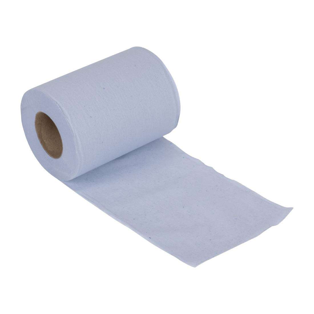 hy034_upd24-3485 Nisbets Essentials Centrefeed Blue Rolls 2-Ply 320 Sheets (2 pack)