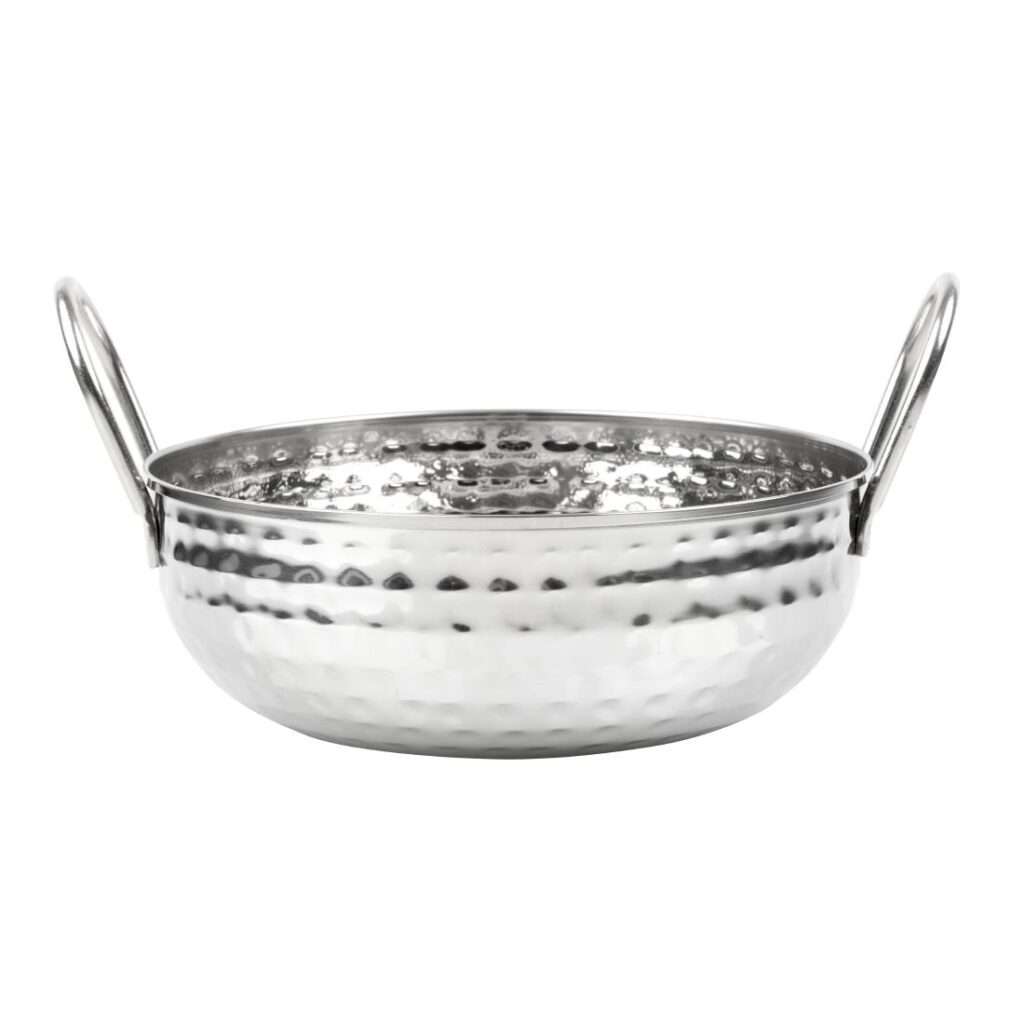 Olympia Table Presentation Hammered Kadai Dish Stainless Steel 200mm