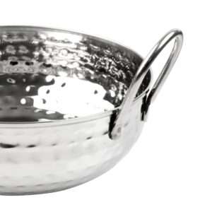 Olympia Table Presentation Hammered Kadai Dish Stainless Steel 200mm
