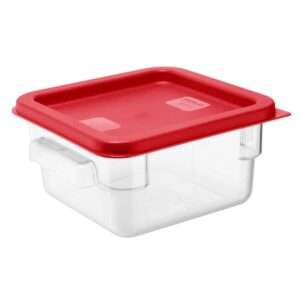 Hygiplas Square Food Storage Container Lid Red Small