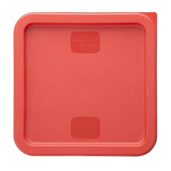 Hygiplas Square Food Storage Container Lid Red Medium