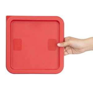 Hygiplas Square Food Storage Container Lid Red Medium