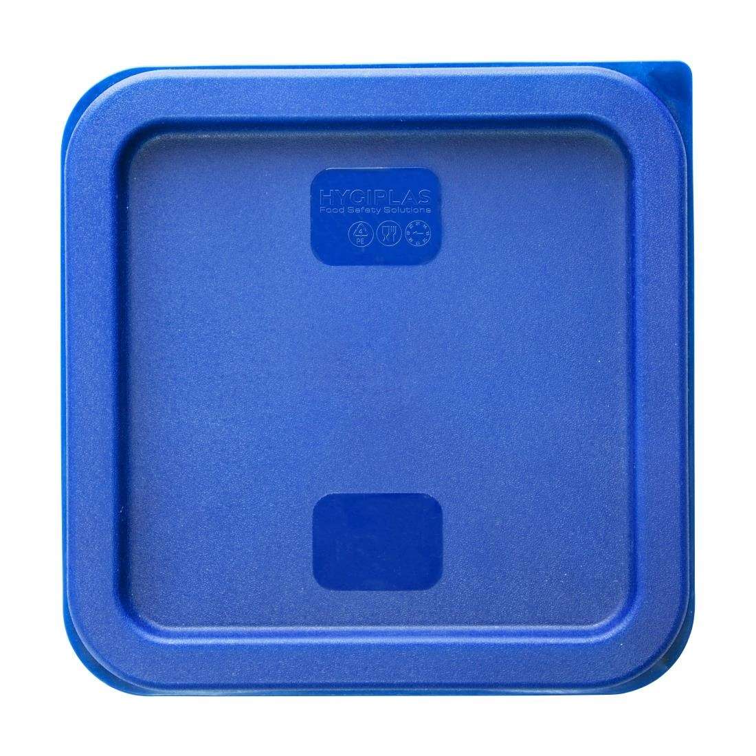 hy410_npi24-bluelid2 Hygiplas Square Food Storage Container Lid Blue Small