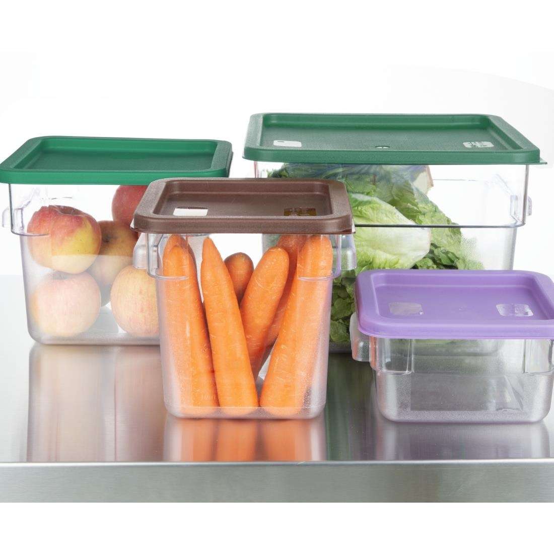 hy410_npi24-bluelid5 Hygiplas Square Food Storage Container Lid Blue Small