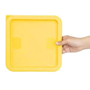 Hygiplas Square Food Storage Container Lid Yellow Medium