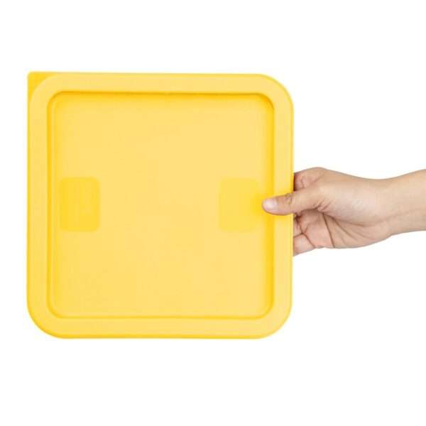 Hygiplas Square Food Storage Container Lid Yellow Medium
