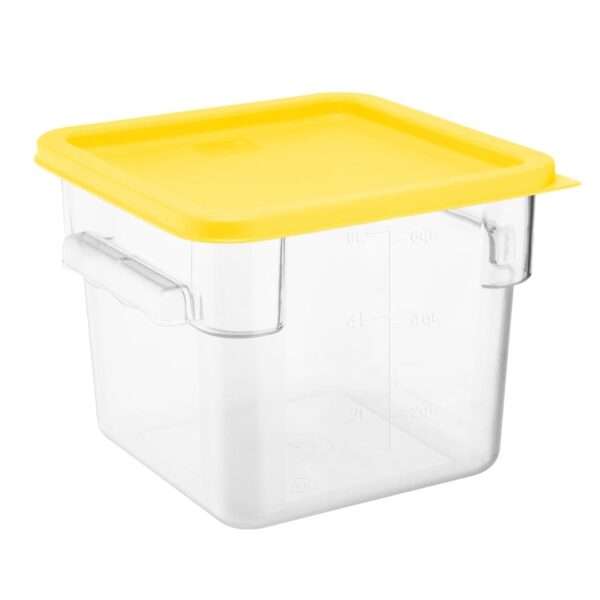 Hygiplas Square Food Storage Container Lid Yellow Medium