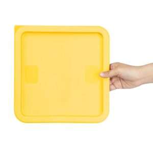 Hygiplas Square Food Storage Container Lid Yellow Large